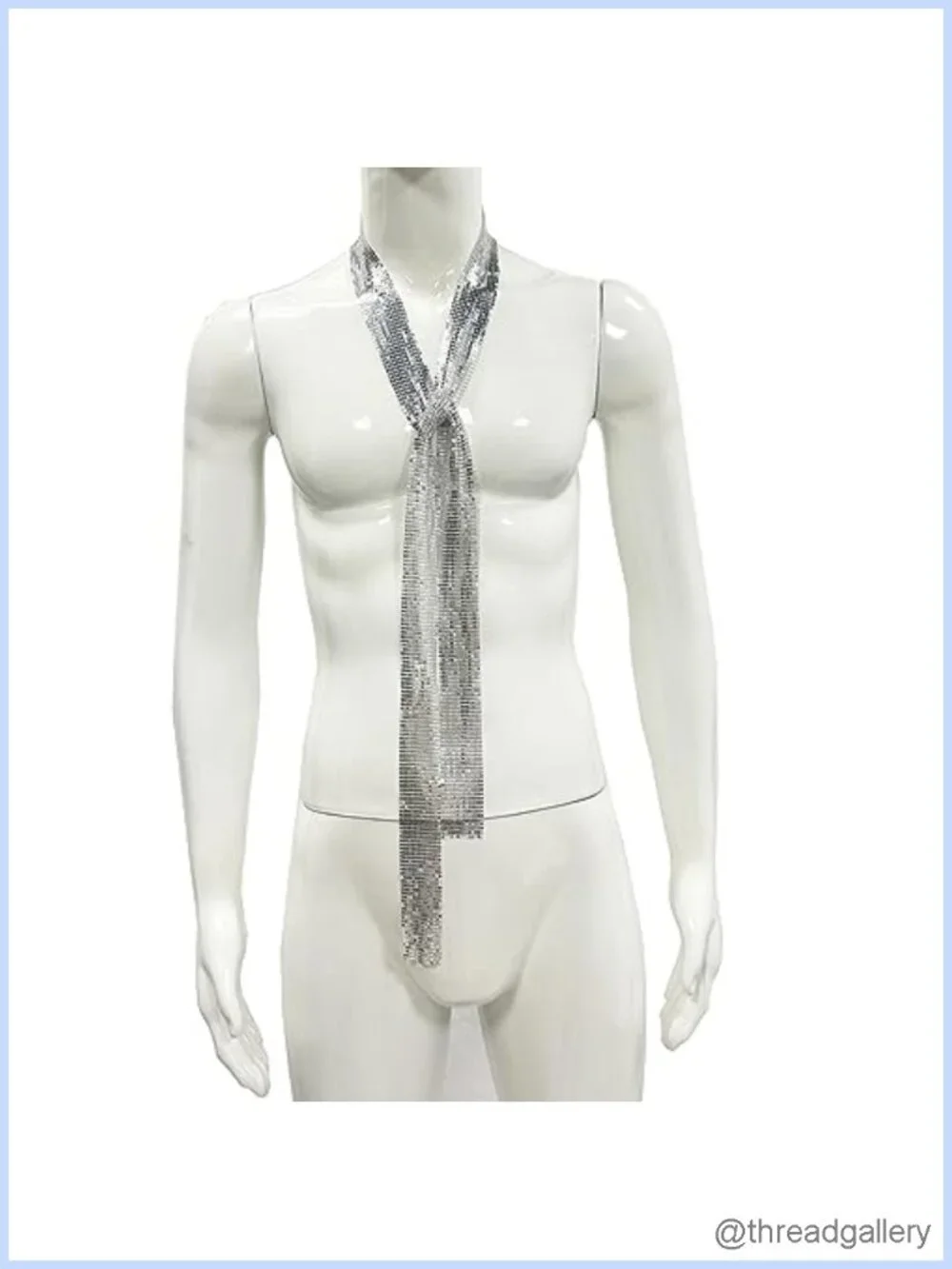Sequin Sequins Neck Tie Scarf Long Thin Skinny Neckerchief Hollow Out Wedding